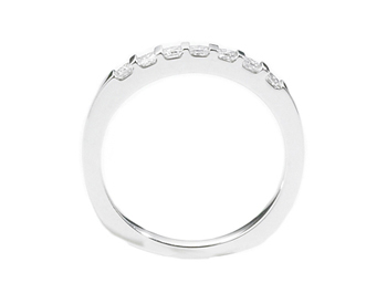 14K WHITE GOLD BAR SET PRINCESS DIAMOND BAND 