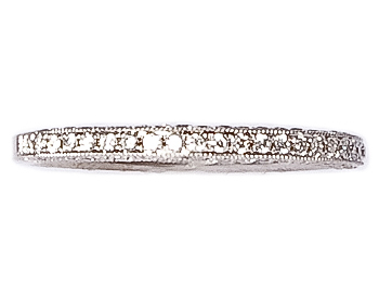 14K WHITE GOLD MILLEGRAIN AND PAVE DIAMOND BAND