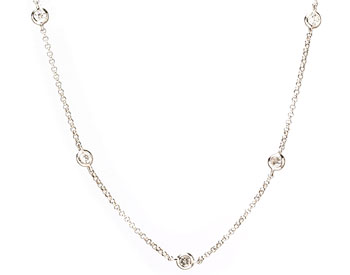 14K WHITE GOLD DIAMOND BY THE YARD STYLE DIAMOND NECKLACE