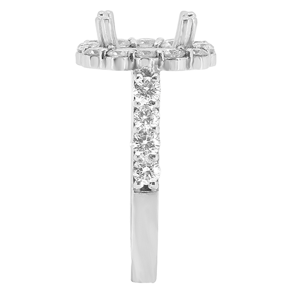 14K WHITE GOLD 14MM CUSHION HALO ENAGEMENT RING