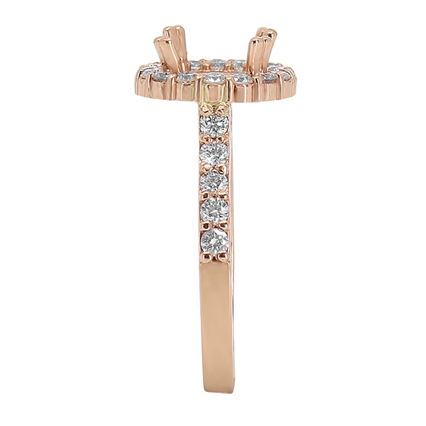 14K ROSE GOLD 11MM ROUND HALO ENGAGEMENT RING