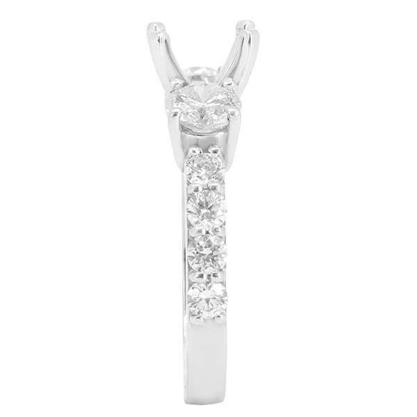 14K WHITE GOLD 3-STONE ENGAGEMENT RING