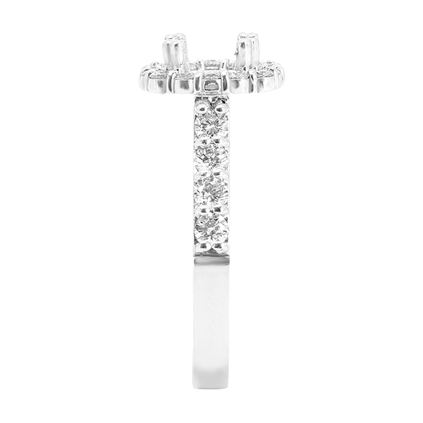 14K WHITE GOLD 11MM CUSHION HALO ENGAGEMENT RING