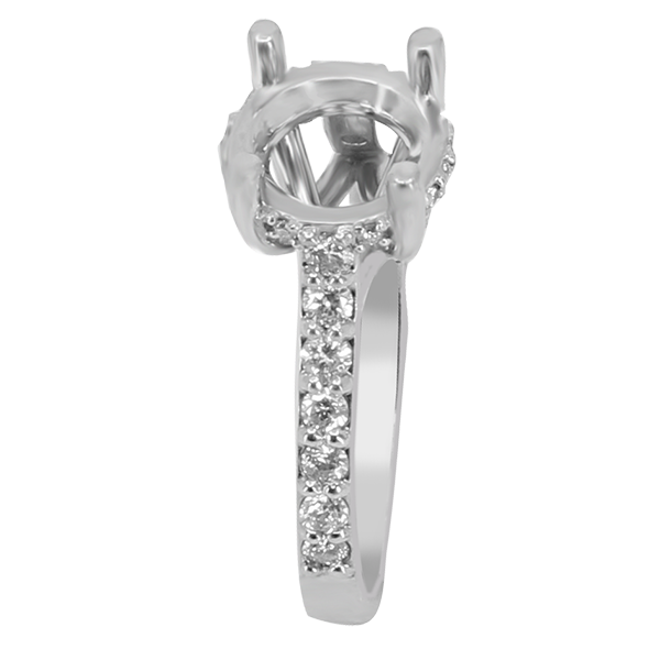 14K WHITE GOLD ROUND CATHEDRAL LUCIDA ENGAGEMENT RING