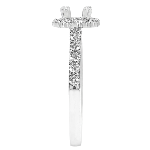 14K WHITE GOLD SHARED PRONG 8MM ROUND HALO ENAGEGMENT RING