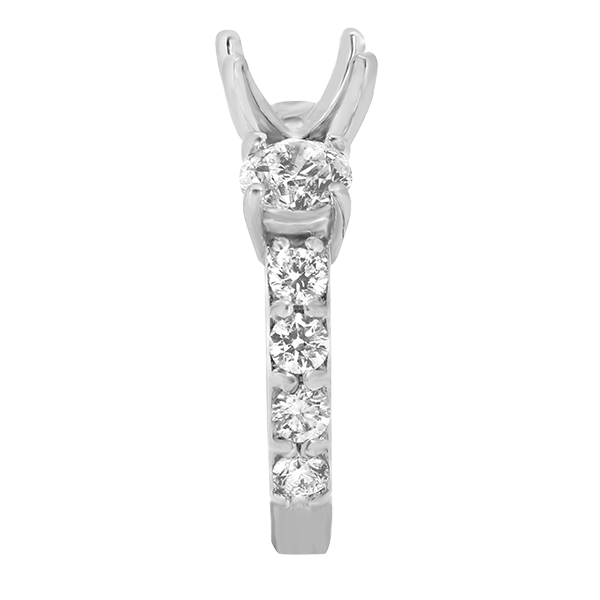 14K WHITE GOLD 3-STONE DIAMOND ENGAGEMENT RING