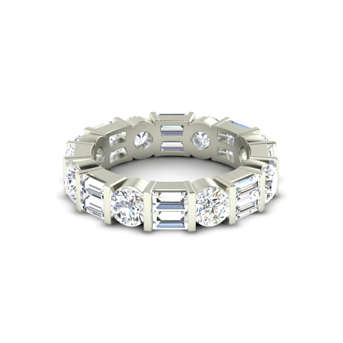 14K WHITE GOLD BAR SET ETERNITY BAND
