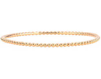 14K ROSE GOLD ROUND BEADED BANGLE