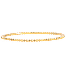 14K YELLOW GOLD ROUND BEADED BANGLE 