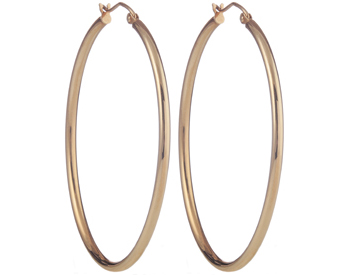 14K ROSE GOLD TUBE HOOP EARRINGS