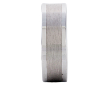 GENTLEMAN'S 8MM BRUSHED CENTER AND POLISHED EDGE TUNGSTEN BAND