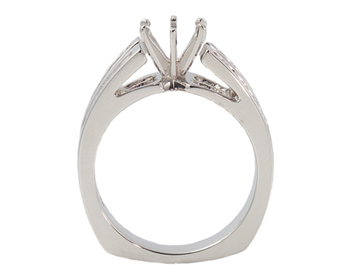 14K WHITE GOLD CHANNEL SET SPLIT SHANK DIAMOND SEMI MOUNTING