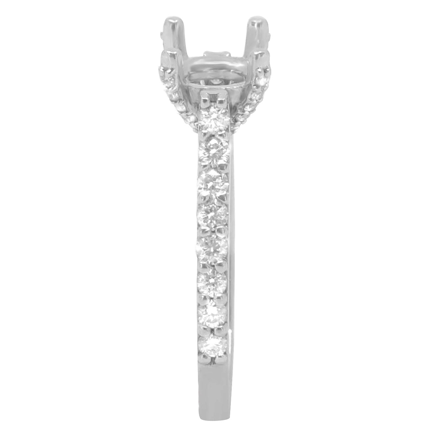 14K WHITE GOLD CATHEDRAL SEMI-MOUNTING DIAMOND RING