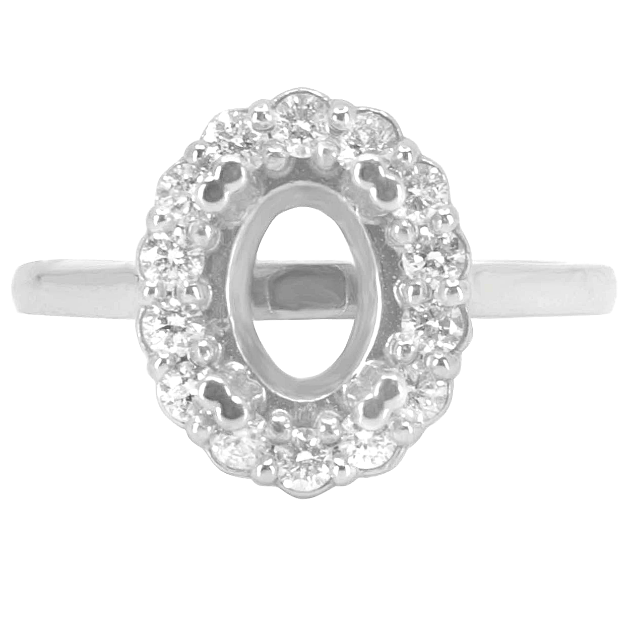 14K WHITE GOLD 10X12 OVAL HALO DIAMOND ENGAGEMET RING