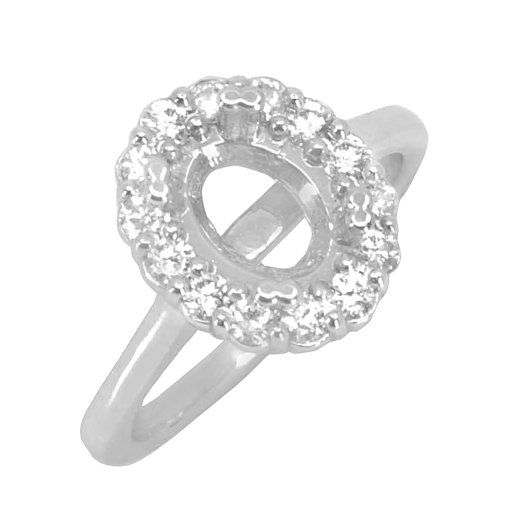 14K WHITE GOLD 10X12 OVAL HALO DIAMOND ENGAGEMET RING
