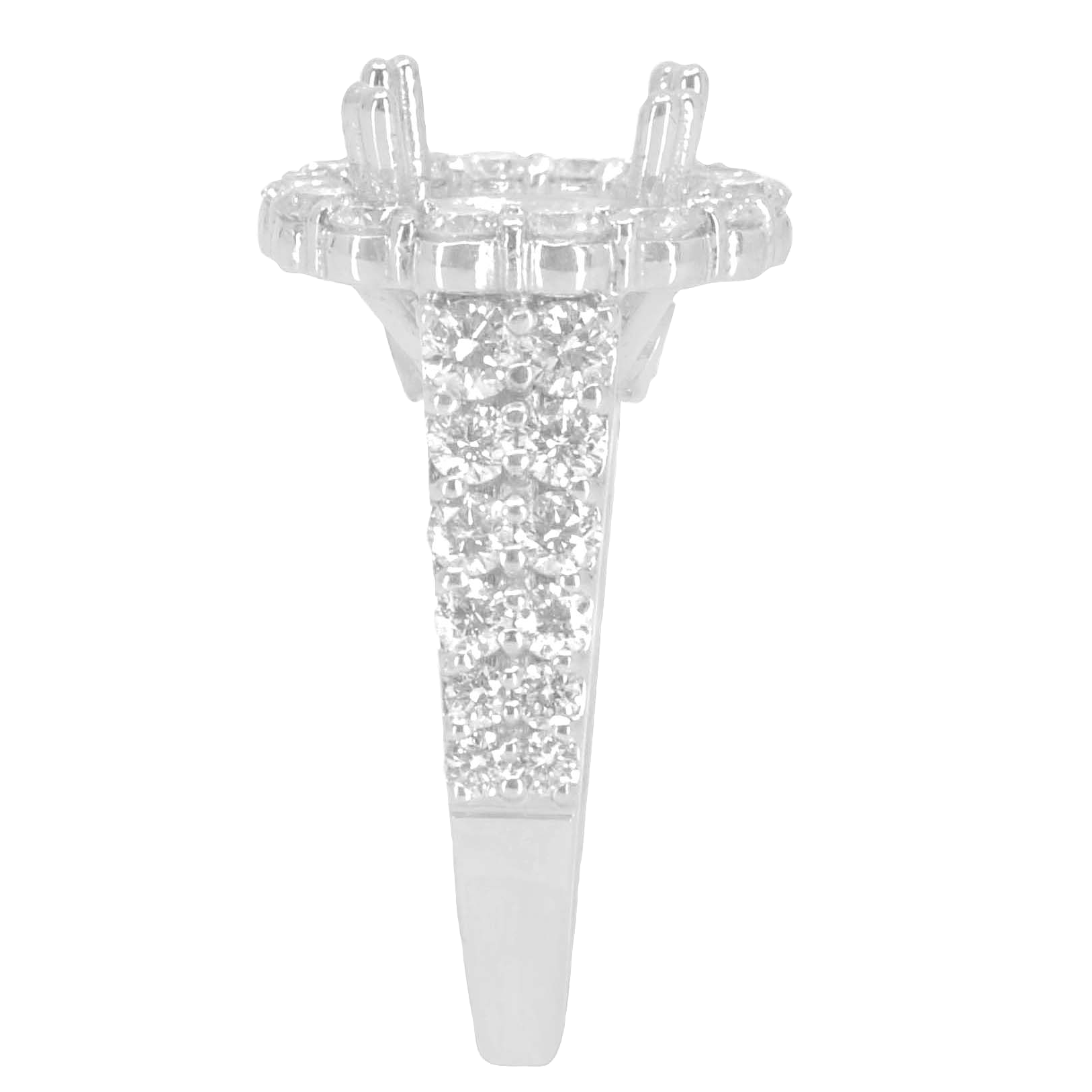 14K WHITE GOLD 14MM ROUND HALO DIAMOND RING