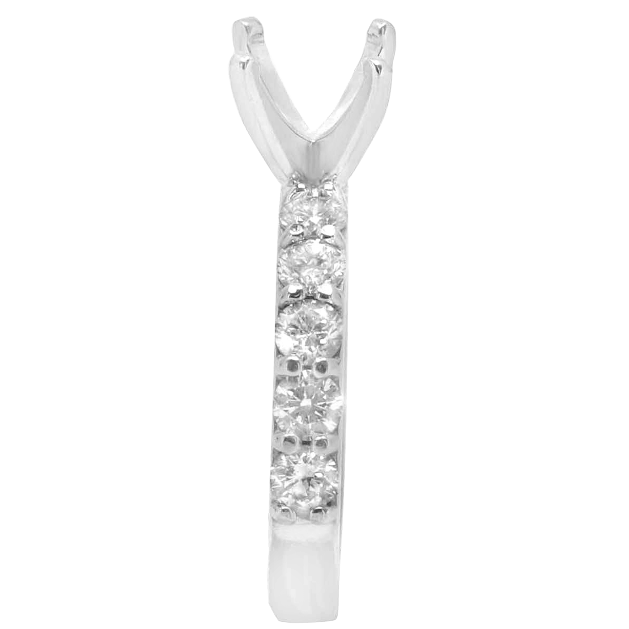 14K WHITE GOLD SHARED PRONG 3MM SEMI-MOUNTING DIAMOND ENGAGEMENT RING
